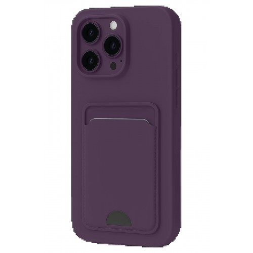 LRZ02 iPhone 16 Plus Kılıf Kelvin Kartvizitli Silikon - Derin Mor