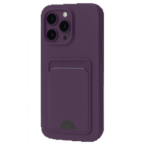 LRZ02 iPhone 16 Pro Kılıf Kelvin Kartvizitli Silikon - Derin Mor