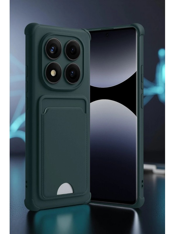 LRZ02 Xiaomi Redmi Note 14 Pro 4G Kelvin Kartvizitli Silikon - Koyu Yeşil&hellip;