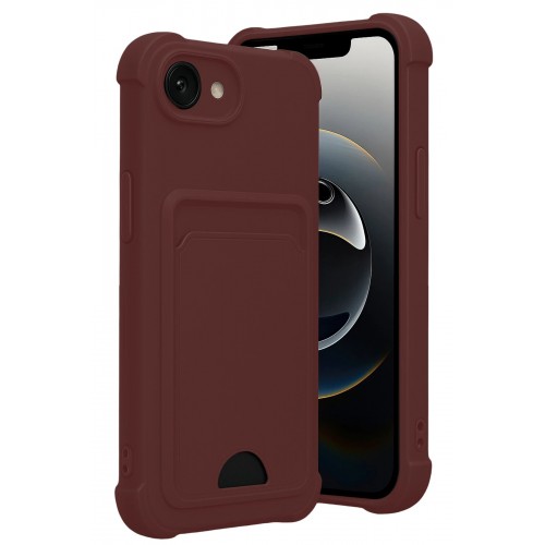 LRZ02 Apple iPhone 16E Kelvin Kartvizitli Silikon - Bordo