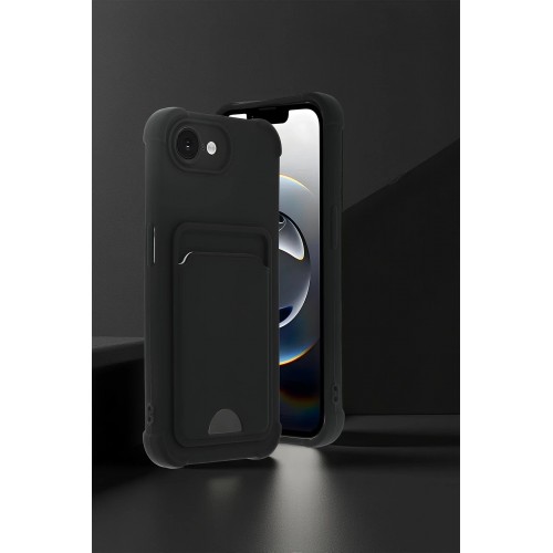 LRZ02 Apple iPhone 16E Kelvin Kartvizitli Silikon - Siyah