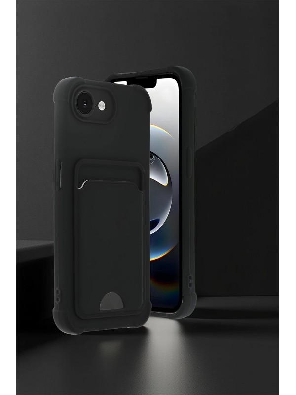 LRZ02 Apple iPhone 16E Kelvin Kartvizitli Silikon - Siyah&hellip;