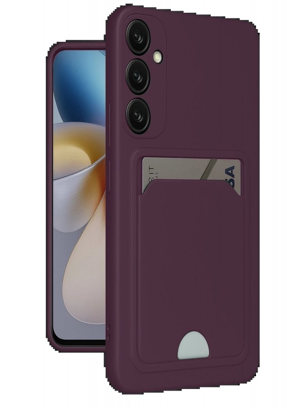 LRZ02 Samsung Galaxy A56 Kılıf Kelvin Kartvizitli Silikon - Derin Mor&hellip;