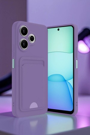 LRZ02 Xiaomi Redmi 13 4G Kılıf Kelvin Kartvizitli Silikon - Bordo&hellip;