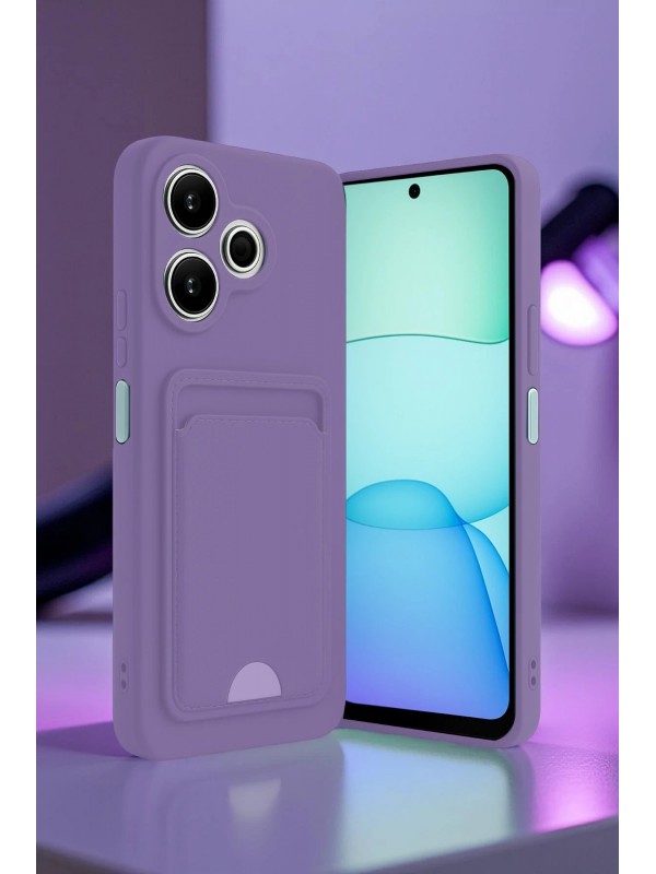 LRZ02 Xiaomi Redmi 13 4G Kılıf Kelvin Kartvizitli Silikon - Bordo&hellip;