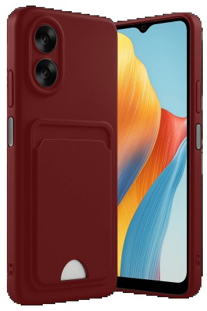 LRZ02 Oppo A38 Kılıf Kelvin Kartvizitli Silikon - Bordo&hellip;
