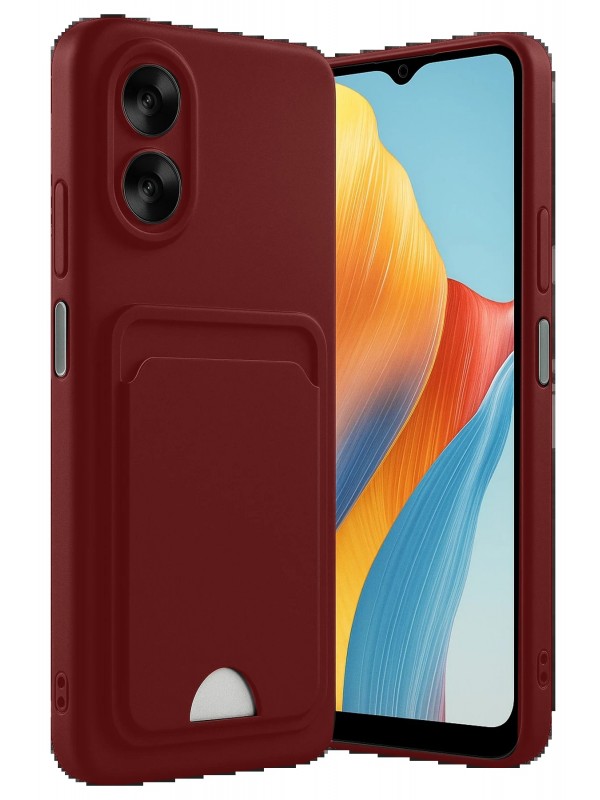 LRZ02 Oppo A38 Kılıf Kelvin Kartvizitli Silikon - Bordo&hellip;
