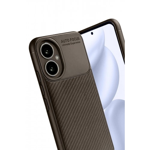 LRZ02 Honor 400 Kılıf Auto Focus Karbon Kapak - Kahverengi