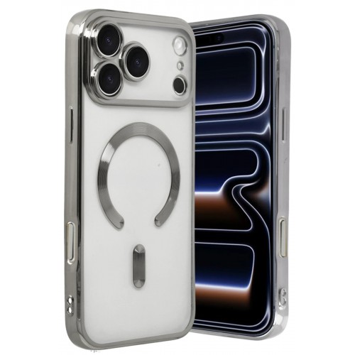 LRZ02 Apple iPhone 17 Pro Max Kross Magneticsafe Kapak - Gümüş