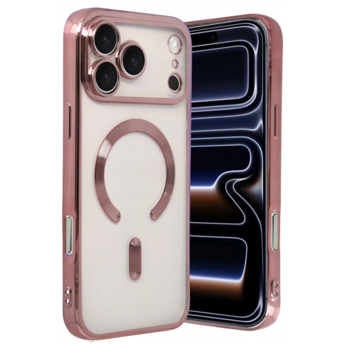 LRZ02 Apple iPhone 17 Pro Max Kross Magneticsafe Kapak - Rose