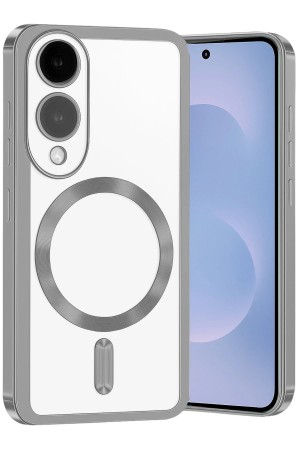 LRZ02 Samsung Galaxy S25 Edge Kross Magneticsafe Kapak - Gümüş&hellip;