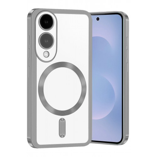 LRZ02 Samsung Galaxy S25 Edge Kross Magneticsafe Kapak - Gümüş