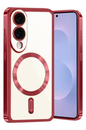 LRZ02 Samsung Galaxy S25 Edge Kross Magneticsafe Kapak - Kırmızı&hellip;