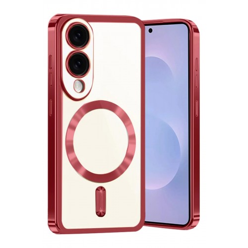 LRZ02 Samsung Galaxy S25 Edge Kross Magneticsafe Kapak - Kırmızı