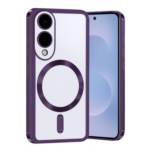 LRZ02 Samsung Galaxy S25 Edge Kross Magneticsafe Kapak - Mor