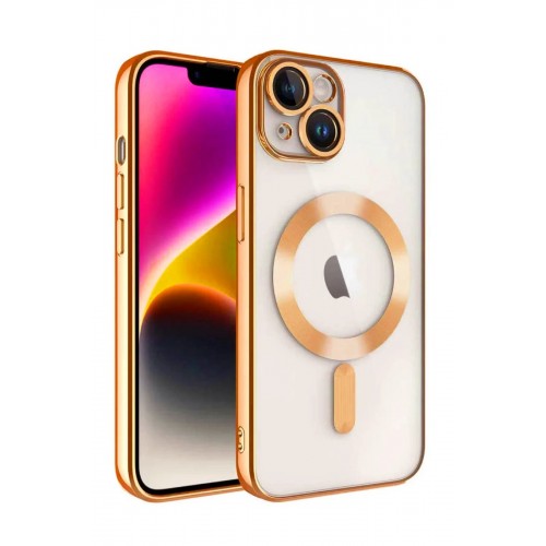 LRZ02 iPhone 15 Kılıf Kross Magneticsafe Kapak - Turuncu