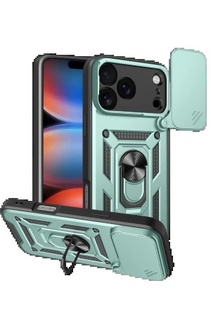 LRZ02 Apple iPhone 17 Pro Max Pars Lens Yüzüklü Silikon - Yeşil&hellip;