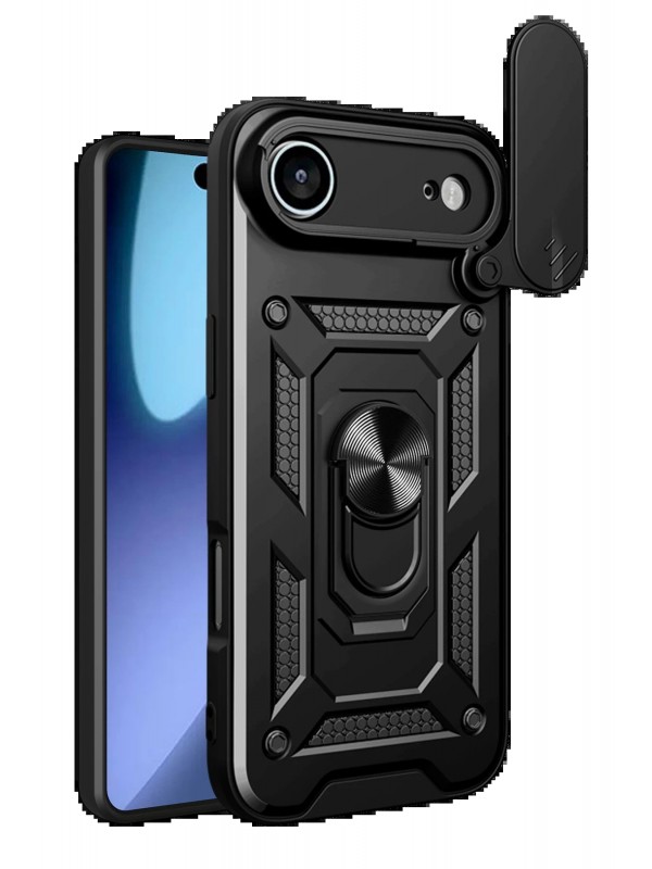 LRZ02 Apple iPhone 17 Air Pars Lens Yüzüklü Silikon - Siyah&hellip;