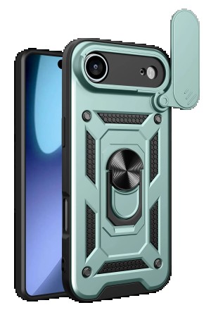 LRZ02 Apple iPhone 17 Air Pars Lens Yüzüklü Silikon - Yeşil&hellip;