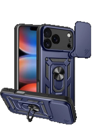 LRZ02 Apple iPhone 17 Pro Pars Lens Yüzüklü Silikon - Lacivert&hellip;