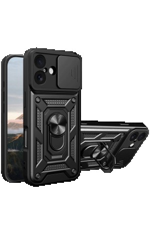 LRZ02 Apple iPhone 17 Pars Lens Yüzüklü Silikon - Siyah&hellip;