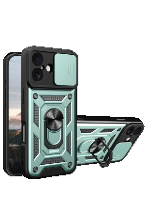 LRZ02 Apple iPhone 17 Pars Lens Yüzüklü Silikon - Yeşil&hellip;