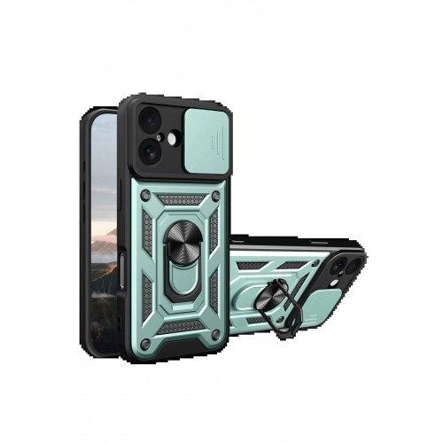 LRZ02 Apple iPhone 17 Pars Lens Yüzüklü Silikon - Yeşil