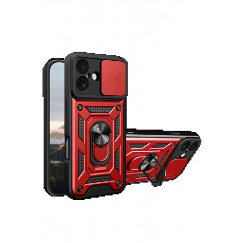 LRZ02 Apple iPhone 17 Pars Lens Yüzüklü Silikon - Kırmızı