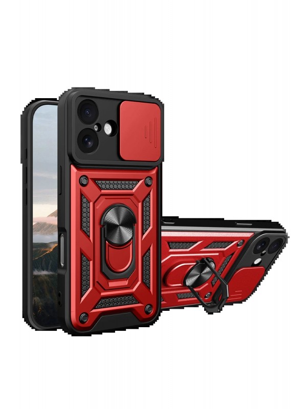 LRZ02 Apple iPhone 17 Pars Lens Yüzüklü Silikon - Kırmızı&hellip;