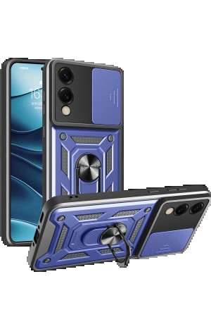 LRZ02 Samsung Galaxy S25 Edge Pars Lens Yüzüklü Silikon - Lacivert&hellip;