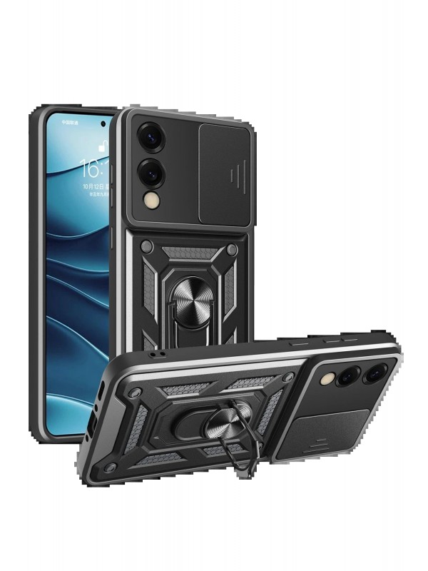 LRZ02 Samsung Galaxy S25 Edge Pars Lens Yüzüklü Silikon - Siyah&hellip;