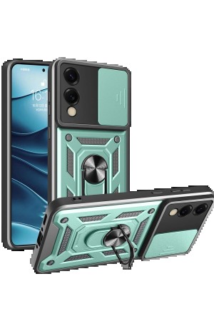 LRZ02 Samsung Galaxy S25 Edge Pars Lens Yüzüklü Silikon - Yeşil&hellip;