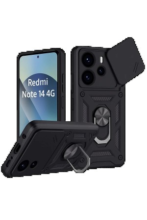 LRZ02 Xiaomi Redmi Note 14 4G Pars Lens Yüzüklü Silikon - Siyah&hellip;