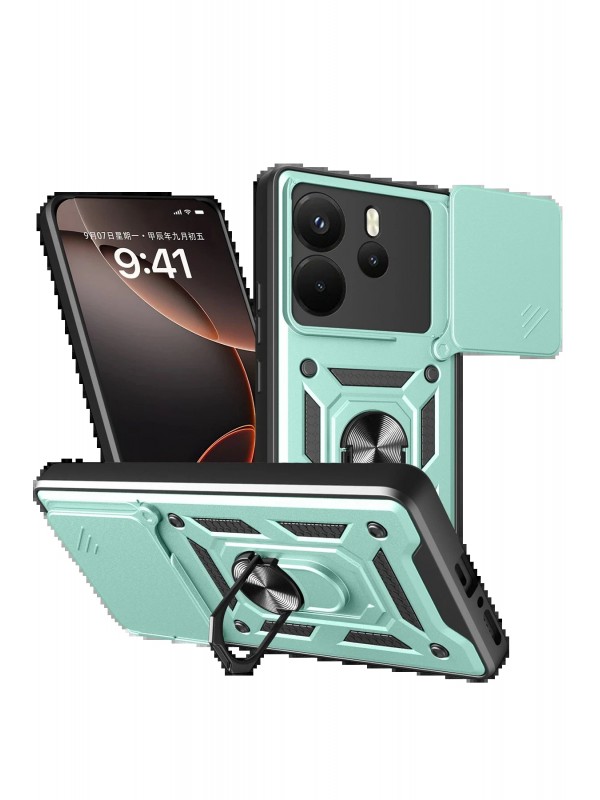 LRZ02 Xiaomi Redmi Note 14 4G Pars Lens Yüzüklü Silikon - Yeşil&hellip;