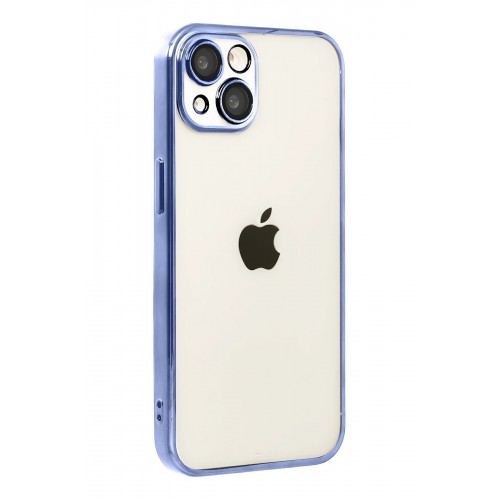 LRZ02 Apple iPhone 15 Lensli Silikon - Açık Mavi