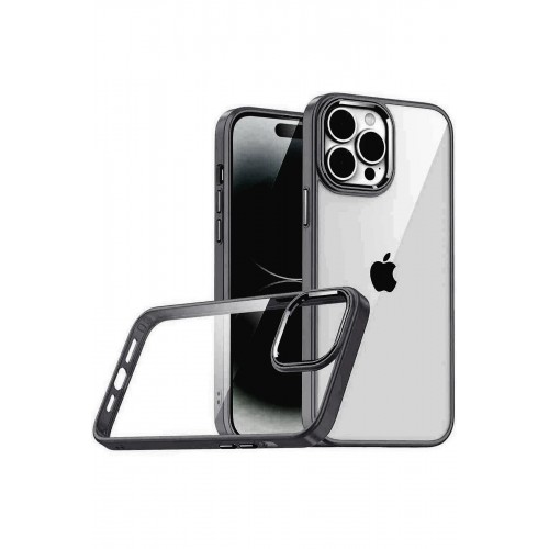 LRZ02 Apple iPhone 15 Pro Max Lensli Silikon - Siyah