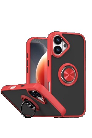 LRZ02 Apple iPhone 17 Montreal Yüzüklü Silikon Kapak - Kırmızı&hellip;