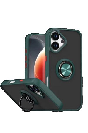 LRZ02 Apple iPhone 17 Montreal Yüzüklü Silikon Kapak - Yeşil&hellip;