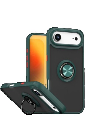 LRZ02 Apple iPhone 17 Air Montreal Yüzüklü Silikon Kapak - Yeşil&hellip;