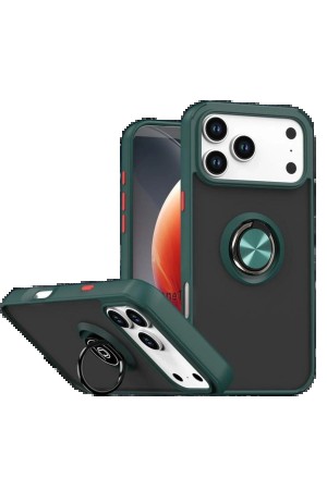 LRZ02 Apple iPhone 17 Pro Max Montreal Yüzüklü Silikon Kapak - Yeşil&hellip;