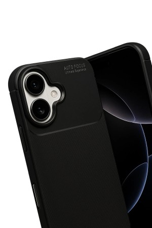 LRZ02 Apple iPhone 17 Auto Focus Karbon Kapak - Siyah&hellip;