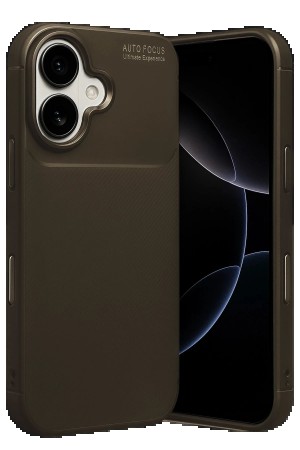 LRZ02 Apple iPhone 17 Auto Focus Karbon Kapak - Kahverengi&hellip;