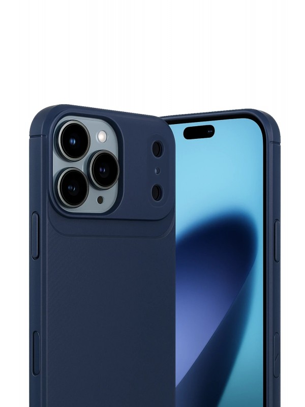 LRZ02 Apple iPhone 17 Pro Auto Focus Karbon Kapak - Lacivert&hellip;