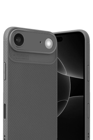 LRZ02 Apple iPhone 17 Air Auto Focus Karbon Kapak - Gri&hellip;