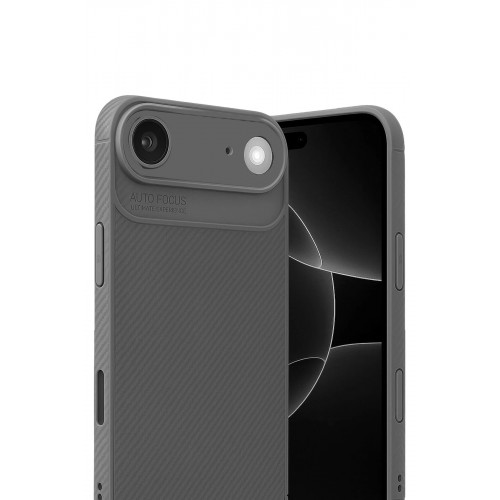 LRZ02 Apple iPhone 17 Air Auto Focus Karbon Kapak - Gri