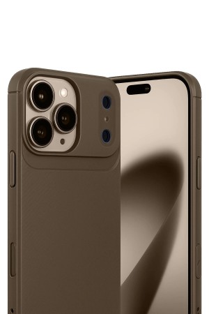 LRZ02 Apple iPhone 17 Pro Max Auto Focus Karbon Kapak - Kahverengi&hellip;
