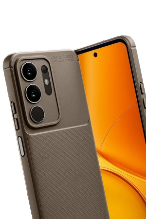 LRZ02 Vivo Y29S Auto Focus Karbon Kapak - Kahverengi&hellip;