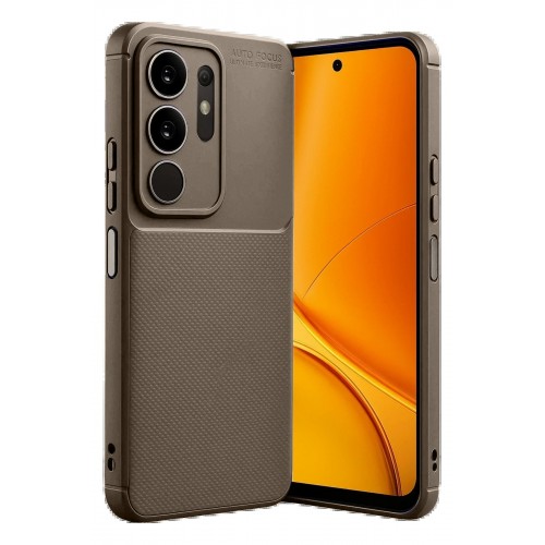 LRZ02 Vivo Y29 4G Auto Focus Karbon Kapak - Kahverengi