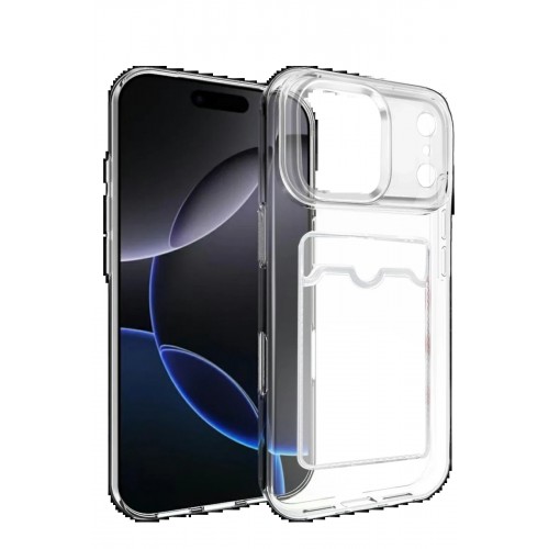 LRZ02 Apple iPhone 17 Pro Kart Şeffaf Silikon - Şeffaf