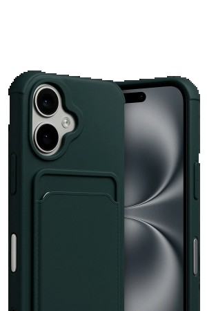 LRZ02 Apple iPhone 17 Kelvin Kartvizitli Silikon - Koyu Yeşil&hellip;